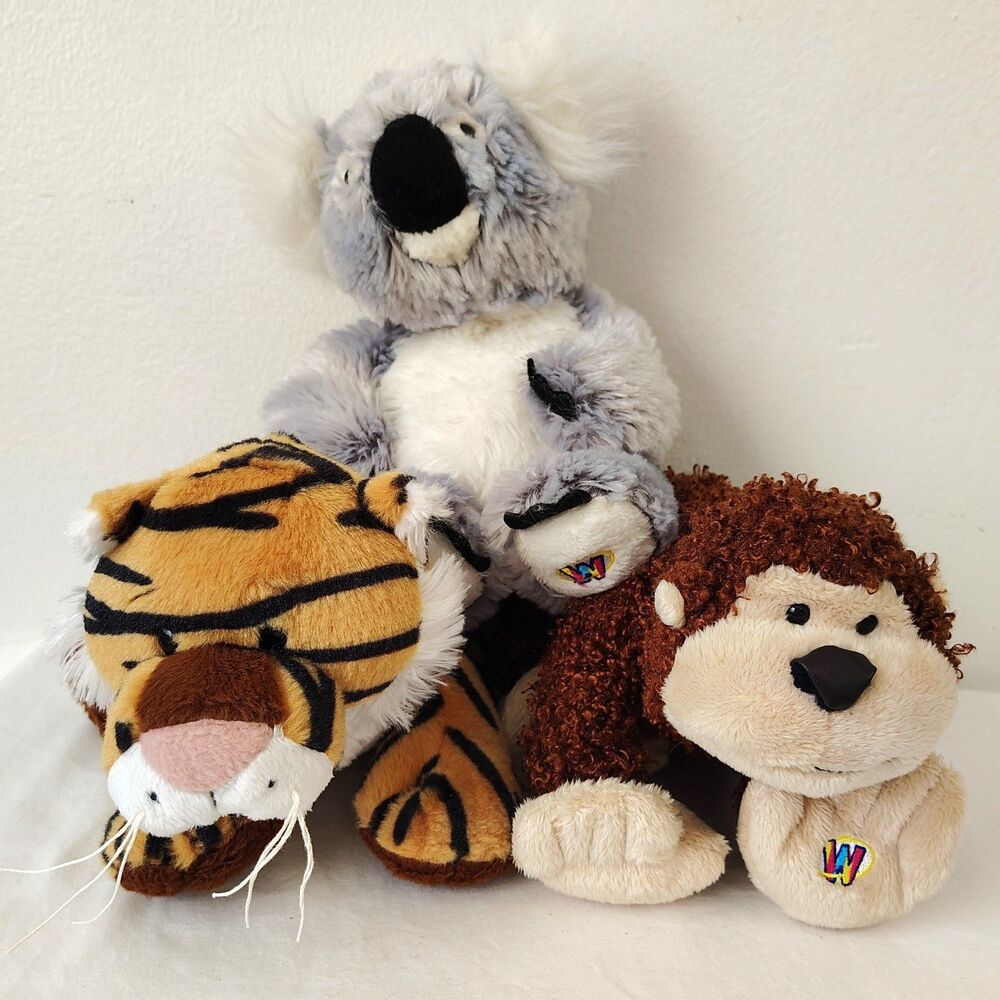Webkinz Plush Lot Tiger Koala Monkey No Codes Stuffed Animals Ganz Zoo Safari